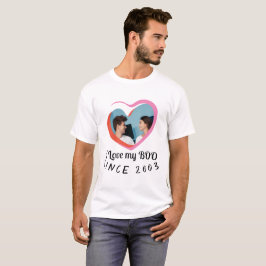 Valentinstag Custom Foto I Liebe mein Boo-Geschenk T-Shirt