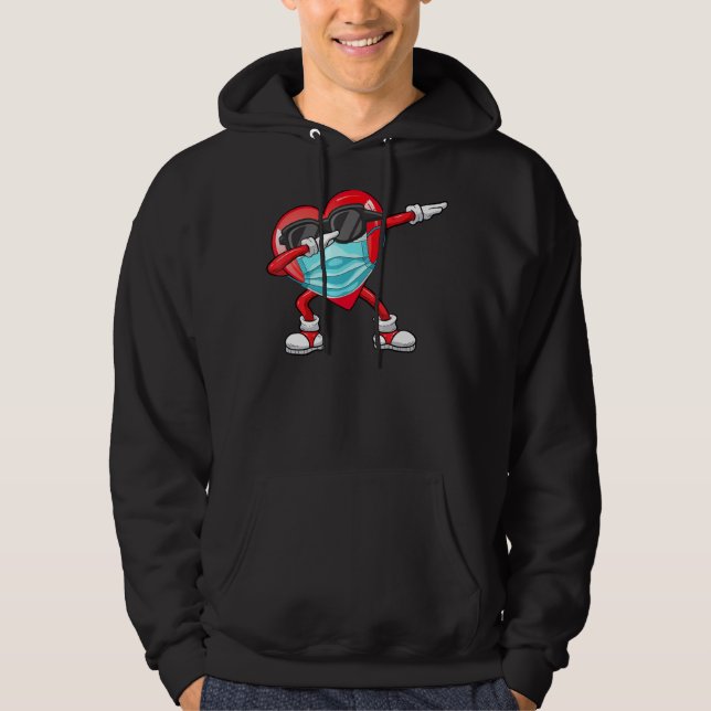 Valentinstag Dabbing Herzensfreude Mädchen Kind Hoodie (Vorderseite)