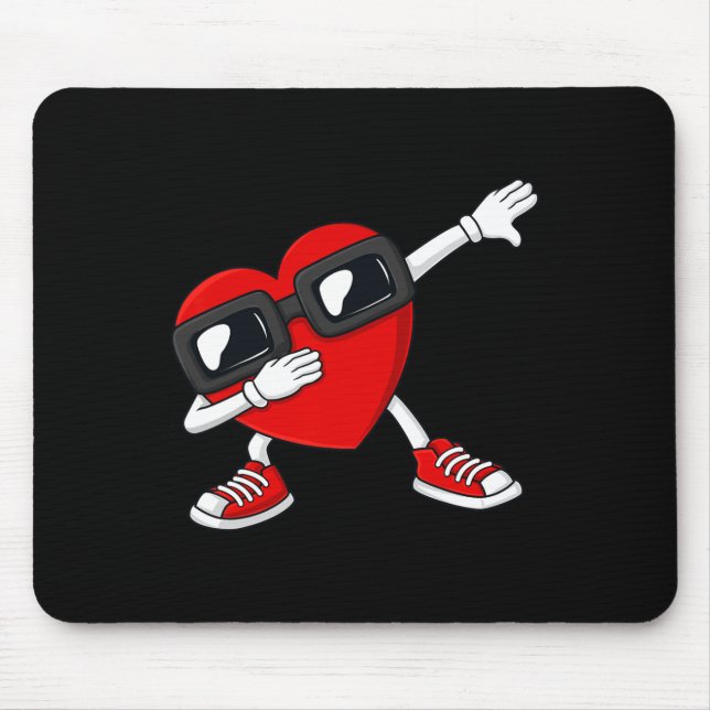 Valentinstag Dabbing Herzspass Jungen Mädchen Kind Mousepad (Vorne)