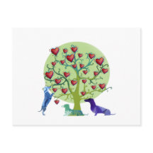Valentinstag-Dachshund-Herzen Postkarte
