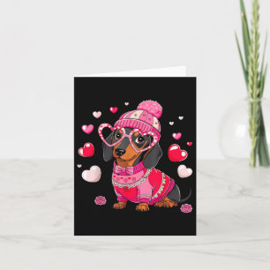 Valentinstag Dachshund Wurst Welpe Herz Gles Hund  Karte