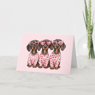 Valentinstag Dackel Hunde Feiertagskarte