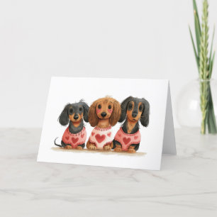 Valentinstag Dackel Hunde Feiertagskarte