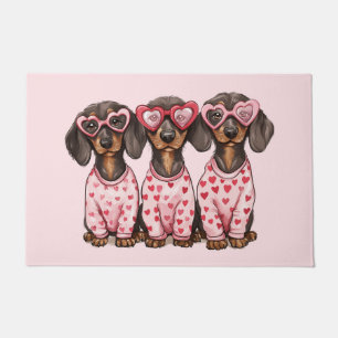 Valentinstag Dackel Hunde Fußmatte