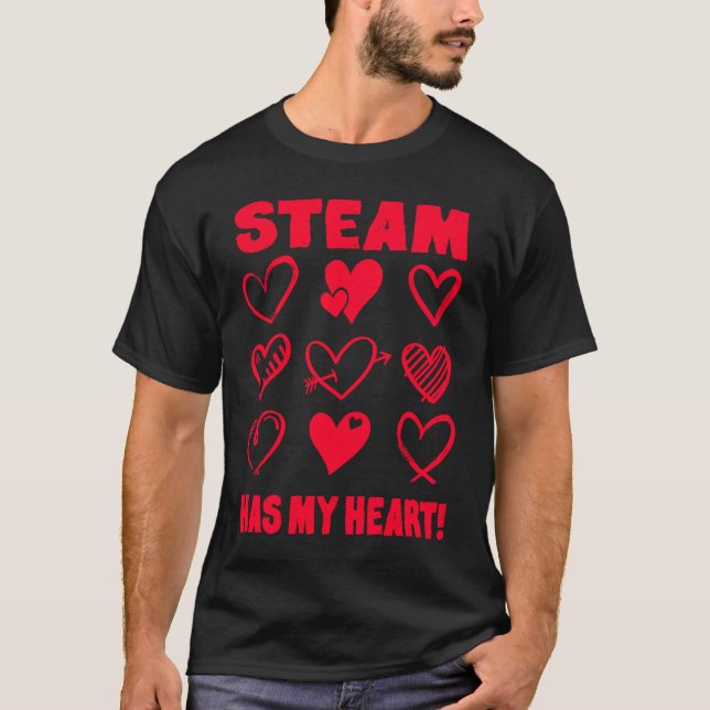 Valentinstag-DAMPF hat meine Herzwertschätzung T-Shirt (Vorderseite)