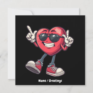 Valentinstag Dancing Heart Boys Girls Liebe Einladung