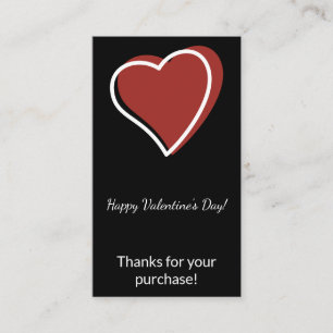 Valentinstag Danke für Ihren Kauf Visitenkarte