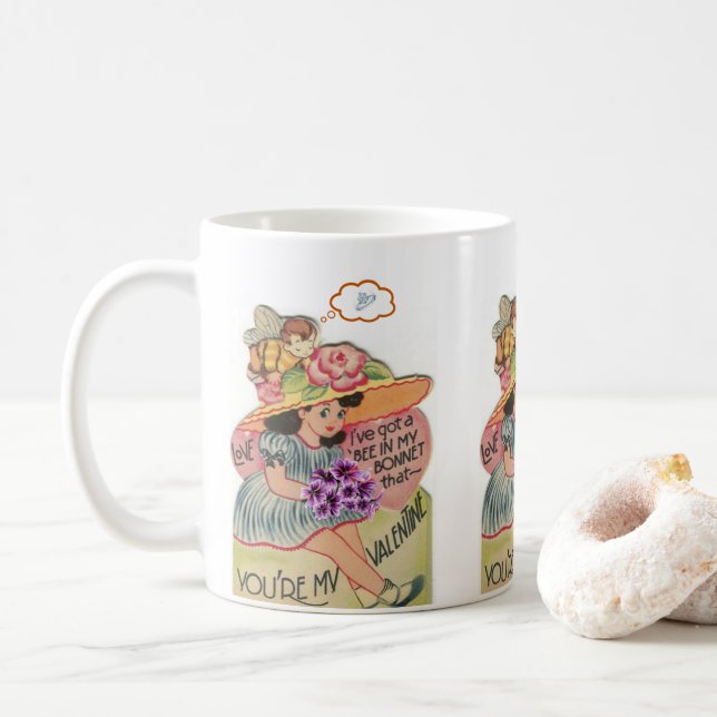 Valentinstag Denken Verlobung Ring Tasse (Mit Donut)