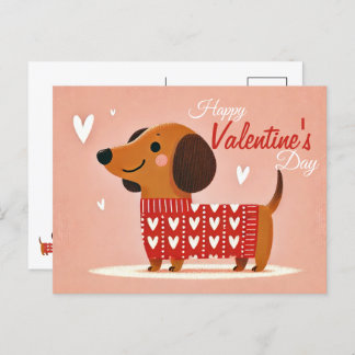 Valentinstag der Dackel Postkarte