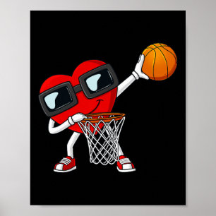 Valentinstag, der Herz raubt und einen Basketball Poster