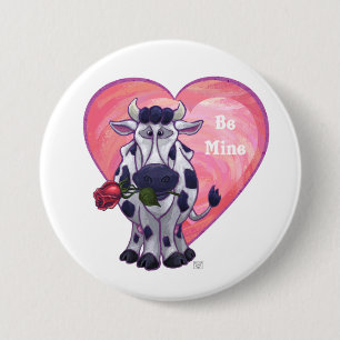 Valentinstag der Kuh Button