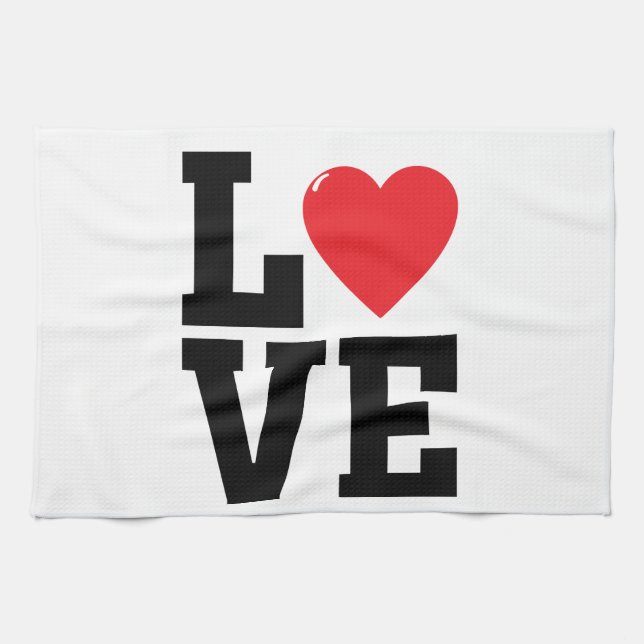 Valentinstag der Liebe Geschirrtuch (Horizontal)