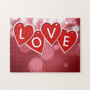 Valentinstag der Liebe Rotes Herz Puzzle