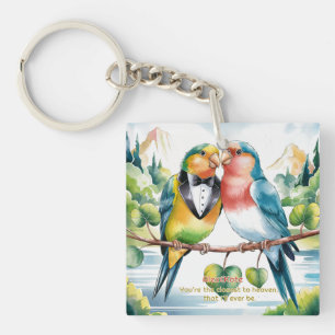 Valentinstag der niedlichen Vögel Schlüsselanhänger
