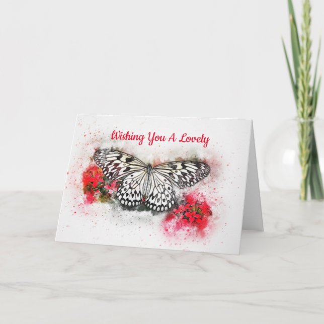 Valentinstag der Schmetterlinge Feiertagskarte (Vorderseite)