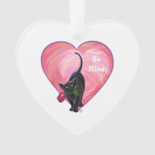 Valentinstag der Schwarzen Katze Ornament