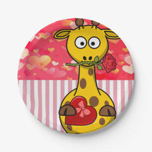 Valentinstag der Teller, Giraffe Pappteller