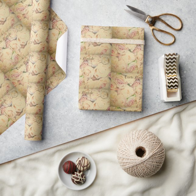 Valentinstag der Vintagen Postkarte Geschenkpapier (Kunsthandwerk)