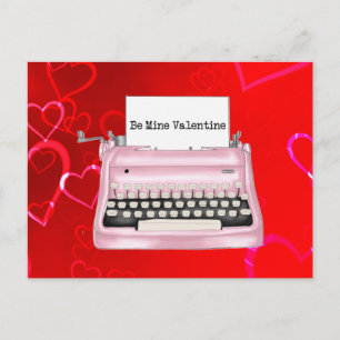 Valentinstag der Vintagen Retro-Schreibmaschine Postkarte