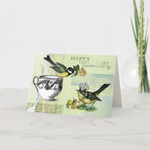 Valentinstag der Vintagen Vögel Feiertagskarte