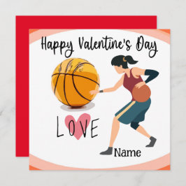 Valentinstag des Basketballspielers mit Liebe Karte