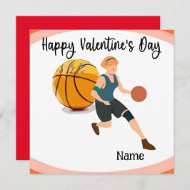 Valentinstag des Basketballspielers mit Liebe Karte
