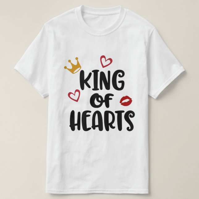 Valentinstag des Herzens - Rot/Weiße Liebe T-Shirt (Design vorne)