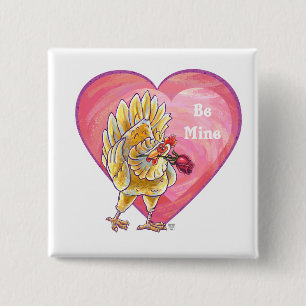 Valentinstag des Hühners Button