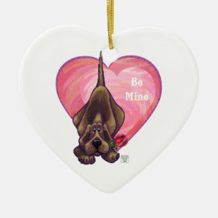 Valentinstag des Hundes Keramikornament