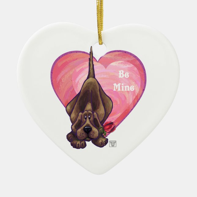 Valentinstag des Hundes Keramikornament (Vorne)