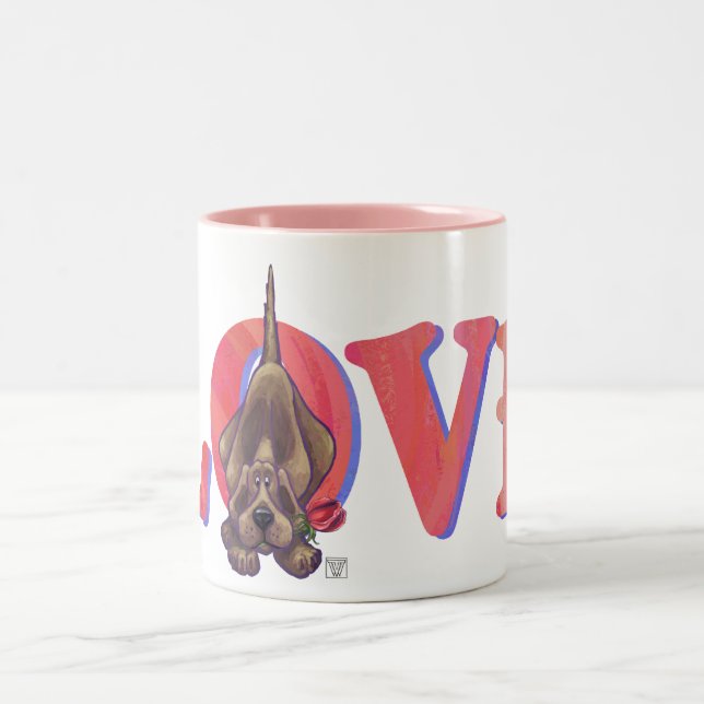 Valentinstag des Hundes Zweifarbige Tasse (Mittel)