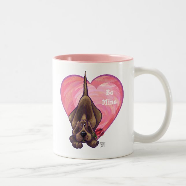 Valentinstag des Hundes Zweifarbige Tasse (Rechts)
