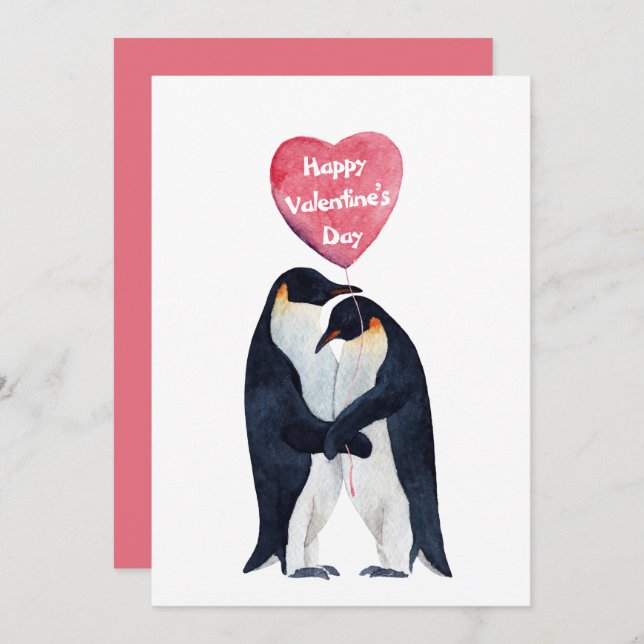 Valentinstag des Kaisers Pinguins Karte (Vorne/Hinten)