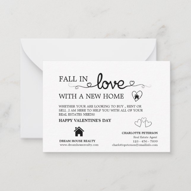 Valentinstag des kreativen Realtors Mitteilungskarte (Vorderseite)