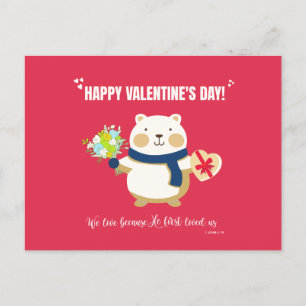 Valentinstag des niedlichen Bären Postkarte