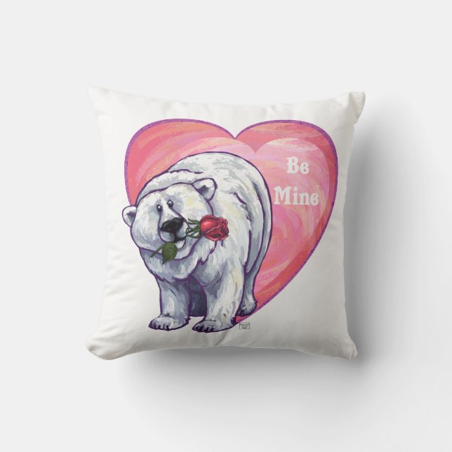 Valentinstag des Polarbären Kissen (Vorderseite)