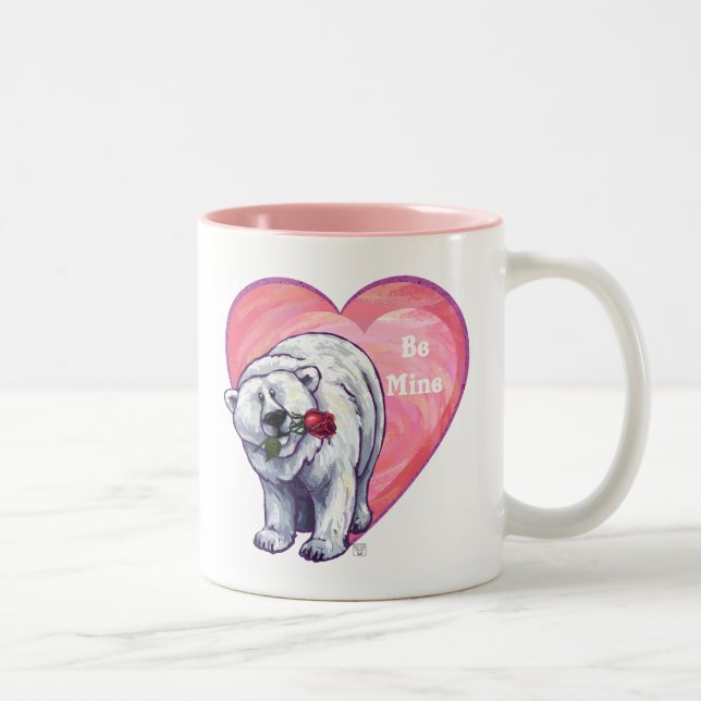 Valentinstag des Polarbären Zweifarbige Tasse (Rechts)