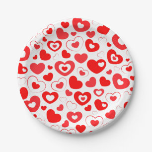 Valentinstag des Roten Herzens Pappteller