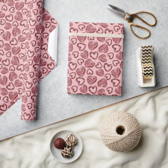 Valentinstag des süßen Herzens Geschenkpapier (Kunsthandwerk)