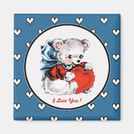 Valentinstag des Vintagen Teddy-Bären Magnet