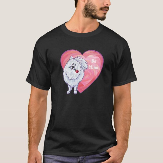 Valentinstag des weißen Spitzes T-Shirt (Vorderseite)