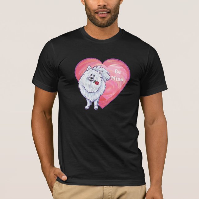 Valentinstag des weißen Spitzes T-Shirt (Vorderseite)
