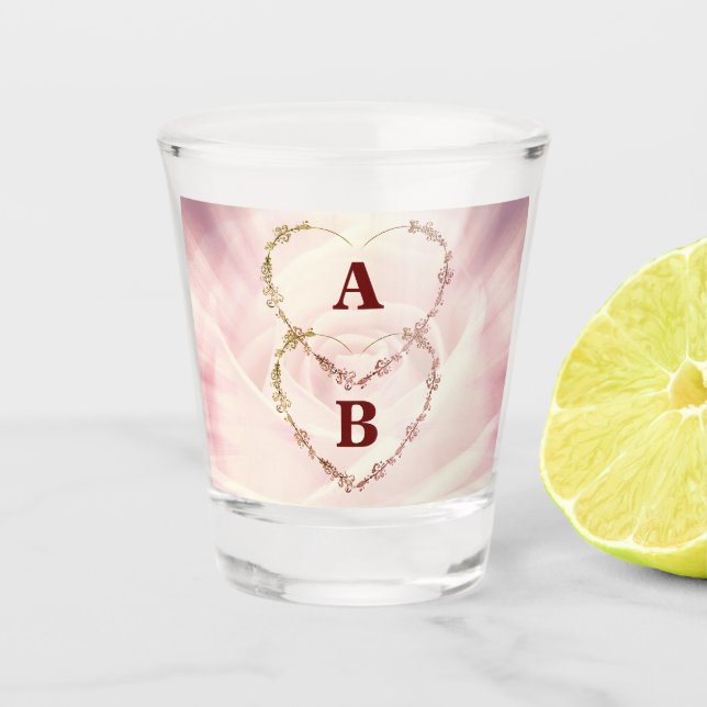 Valentinstag Design Shot Glass. Schnapsglas (Vorderseite)