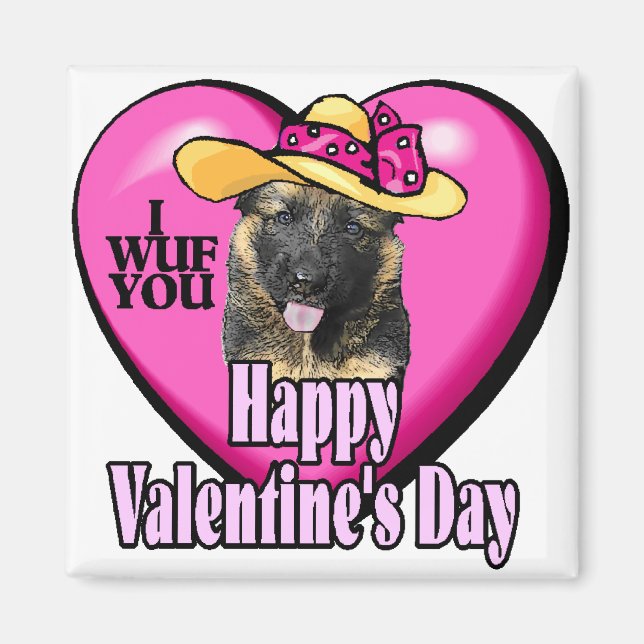 Valentinstag Deutscher Hirte Magnet (Vorne)