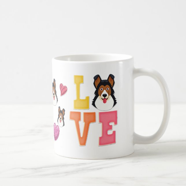 Valentinstag Deutscher Hirte Niedlicher Hund Lover Kaffeetasse (Rechts)