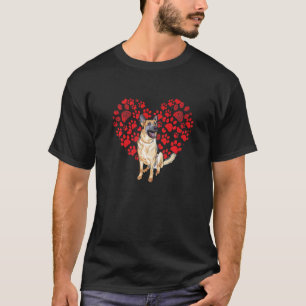 Valentinstag Deutscher Schäferhund Liebe Herz Pfot T-Shirt