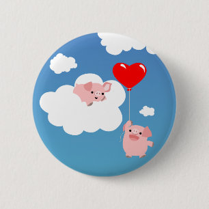Valentinstag: Die Flügel des Liebeknopf-Abzeichen Button