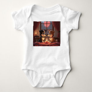 Valentinstag Dinner 4 2 Baby T-Shirt Strampler