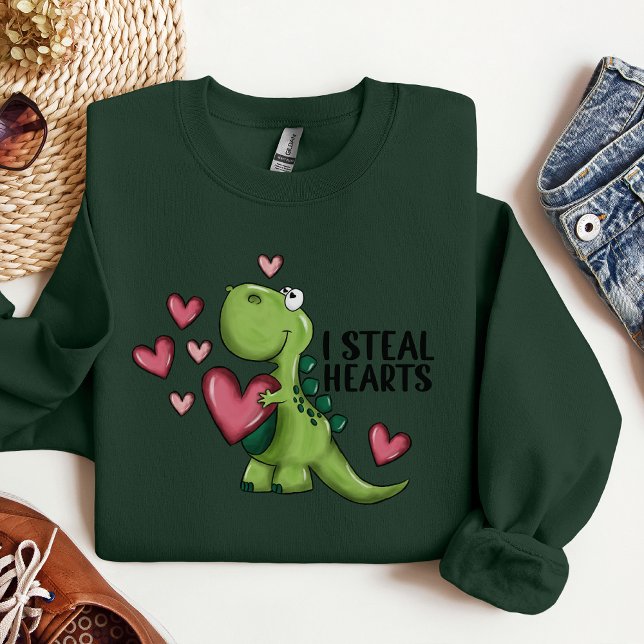 Valentinstag Dino Shirt, Valentingeschenk Sweatshirt (Von Creator hochgeladen)