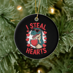 Valentinstag Dinosaur I Steal Hearts Liebe T rex Keramik Ornament
